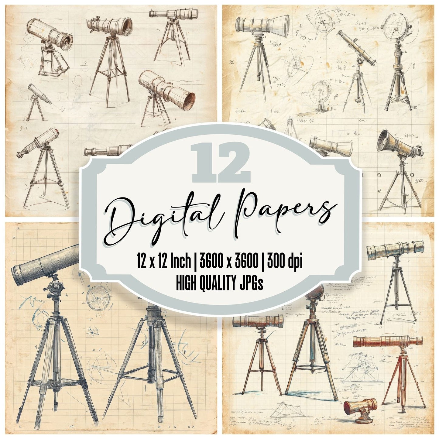 Sketch Telescope Notepad Digital Paper Pack (DDD003682)