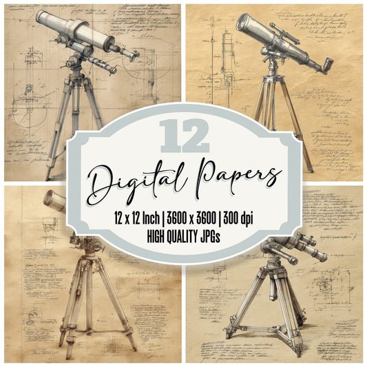 Sketch Telescope Tripod Digital Paper Pack (DDD003683)