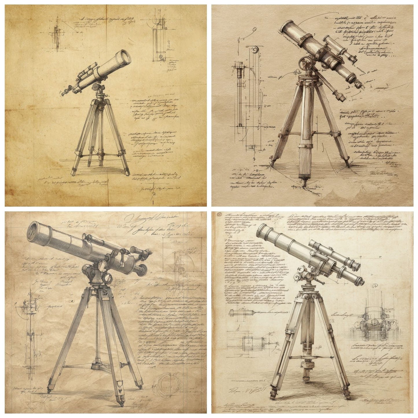 Sketch Telescope Tripod Digital Paper Pack (DDD003683)