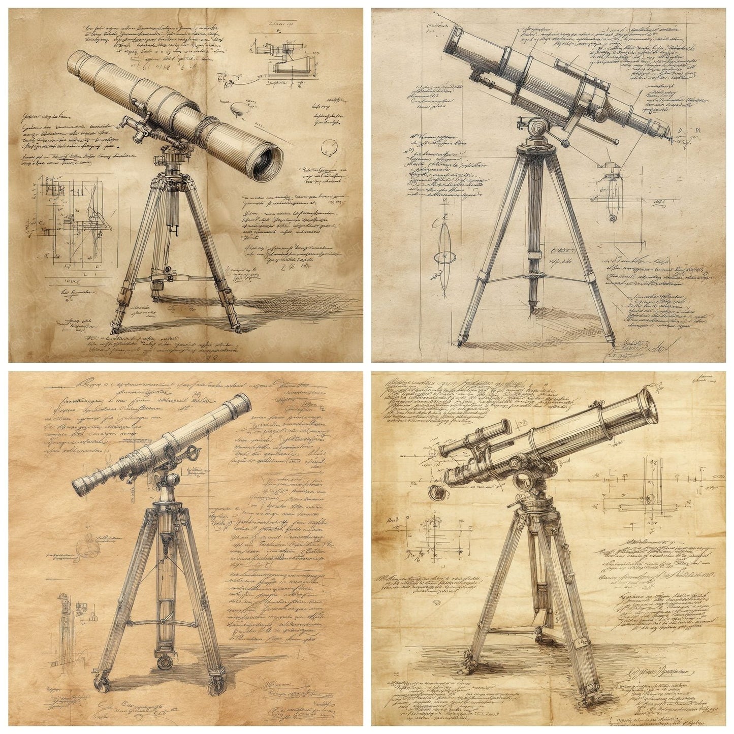 Sketch Telescope Tripod Digital Paper Pack (DDD003683)