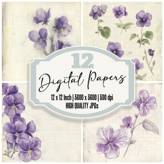 Sketch Violet Notepad Digital Paper Pack (DDD003700)
