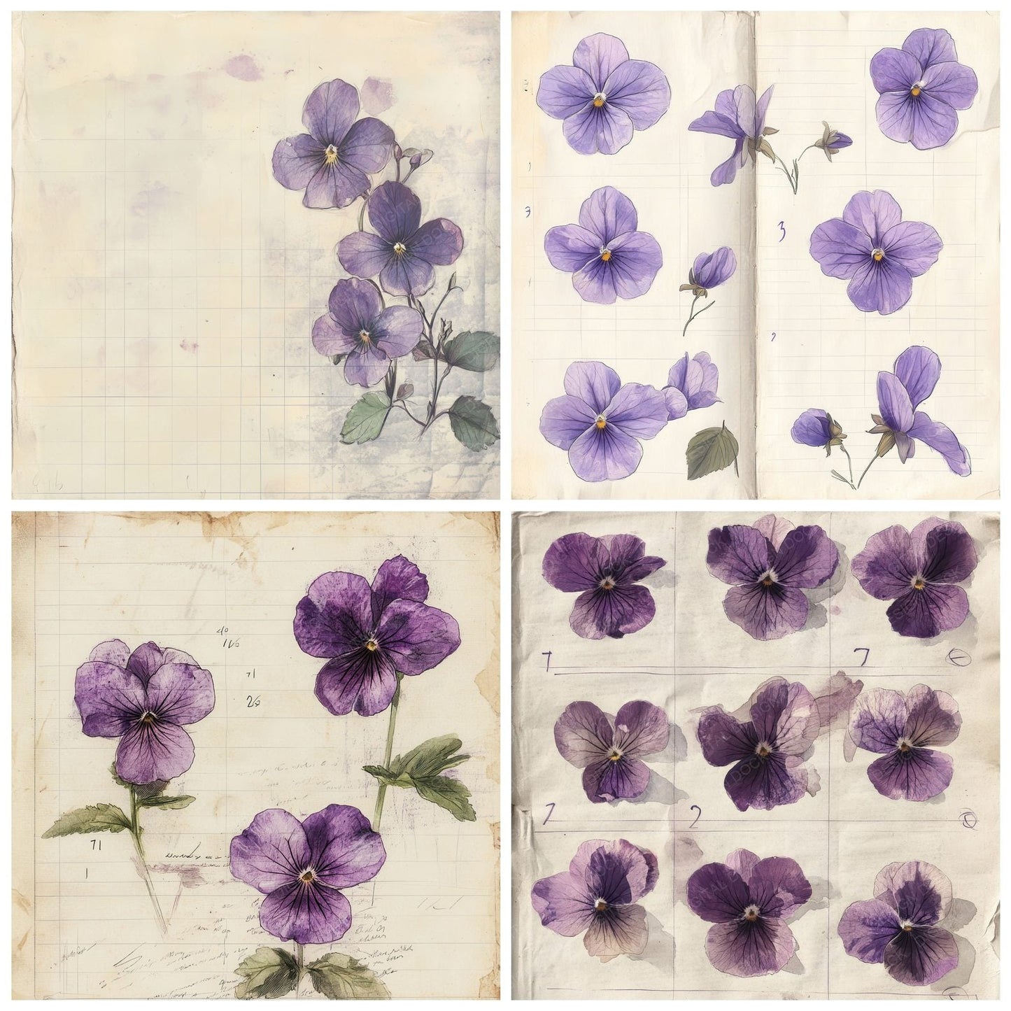 Sketch Violet Notepad Digital Paper Pack (DDD003700)