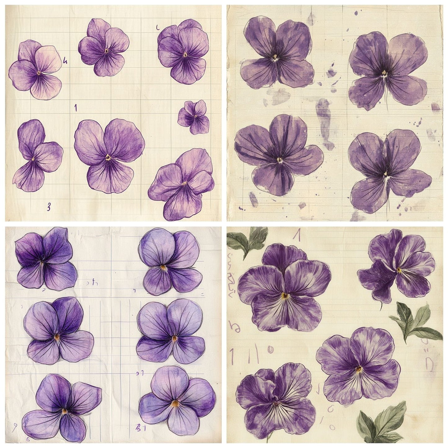 Sketch Violet Notepad Digital Paper Pack (DDD003700)