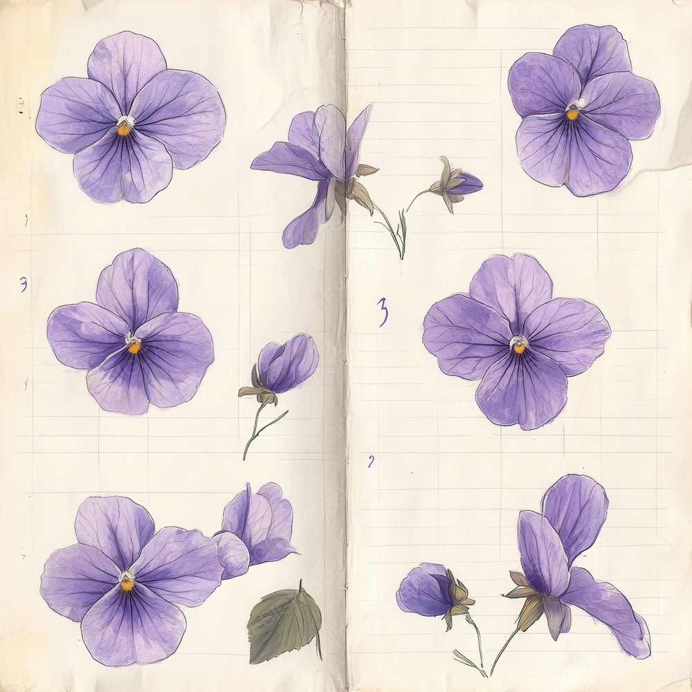 Sketch Violet Notepad Digital Paper Pack (DDD003700)