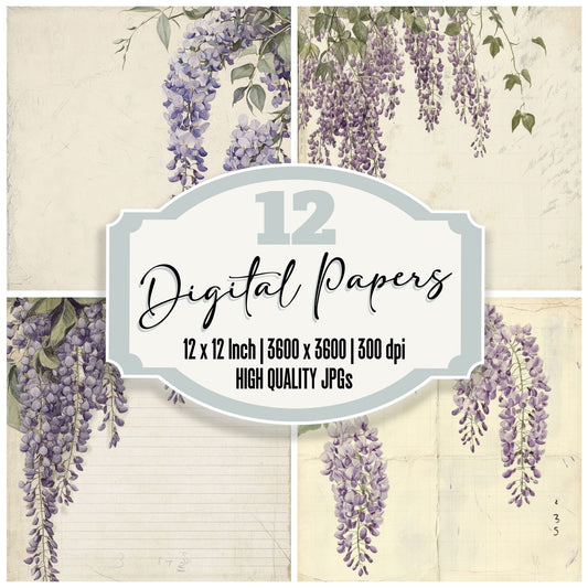 Sketch Wisteria Notepad Digital Paper Pack (DDD003707)