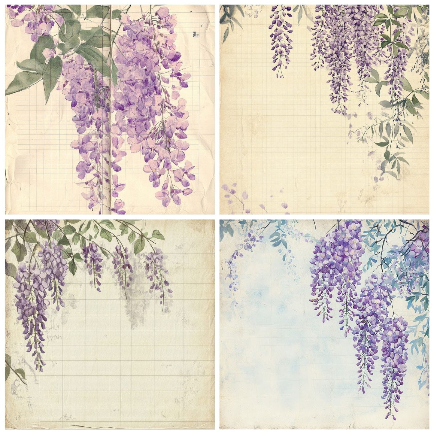 Sketch Wisteria Notepad Digital Paper Pack (DDD003707)