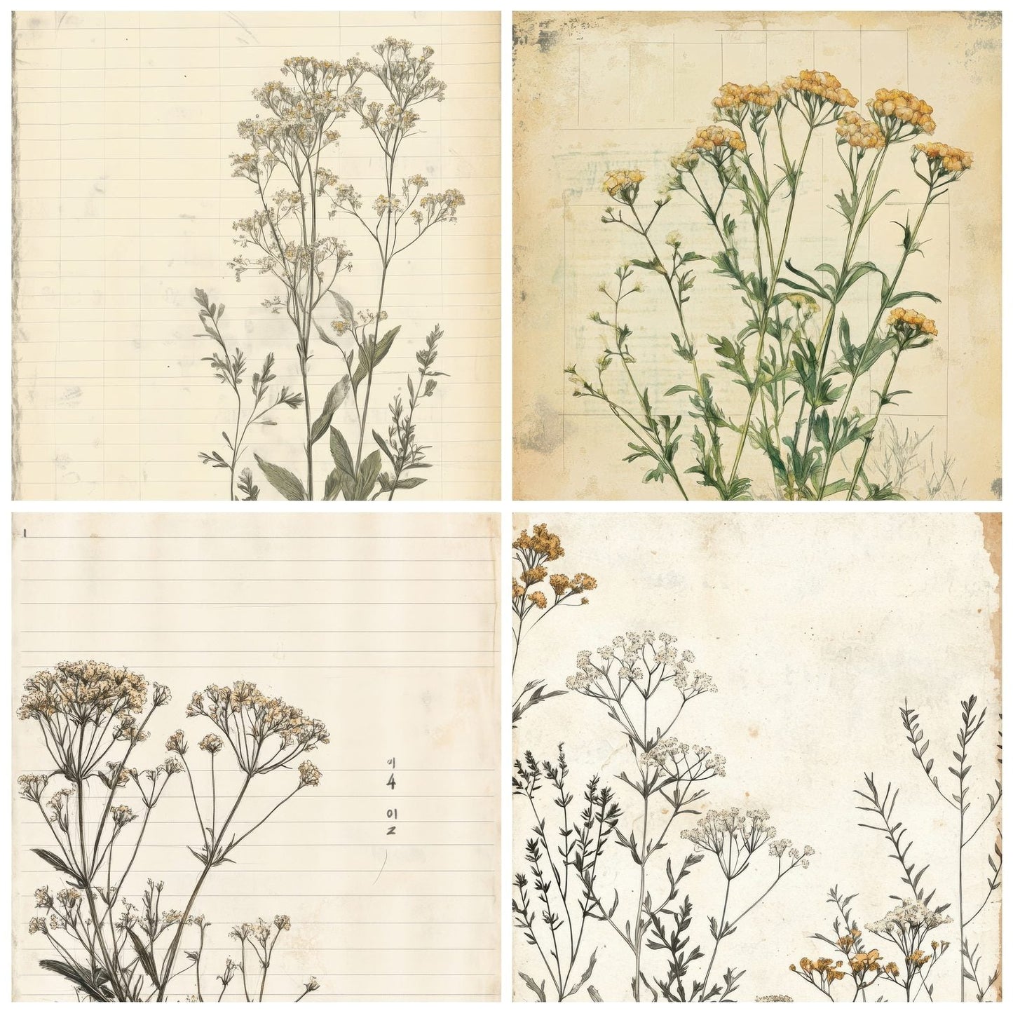 Sketch Yarrow Notepad Digital Paper Pack (DDD003709)