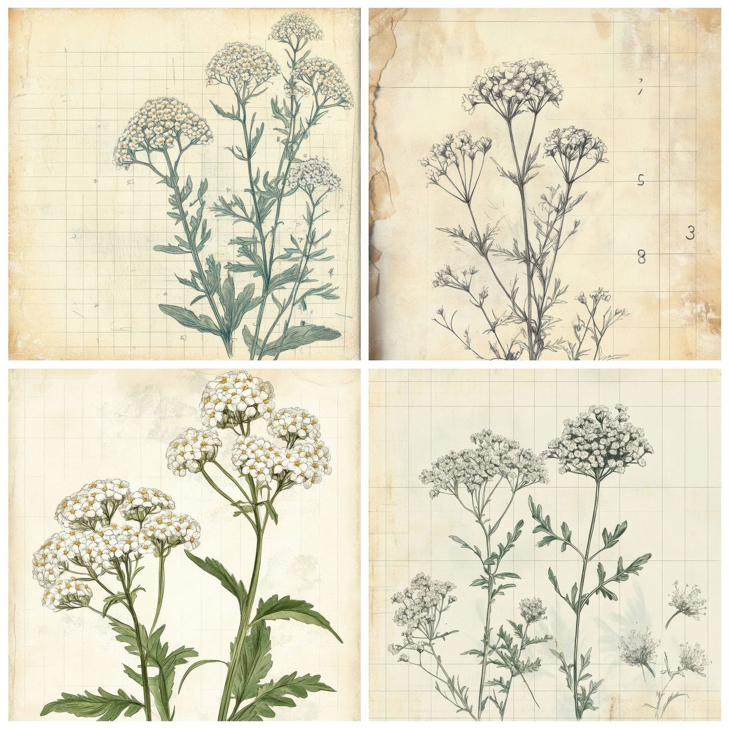 Sketch Yarrow Notepad Digital Paper Pack (DDD003709)