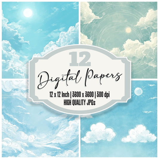 Sketched Sky Light Digital Paper Pack (DDD003711)