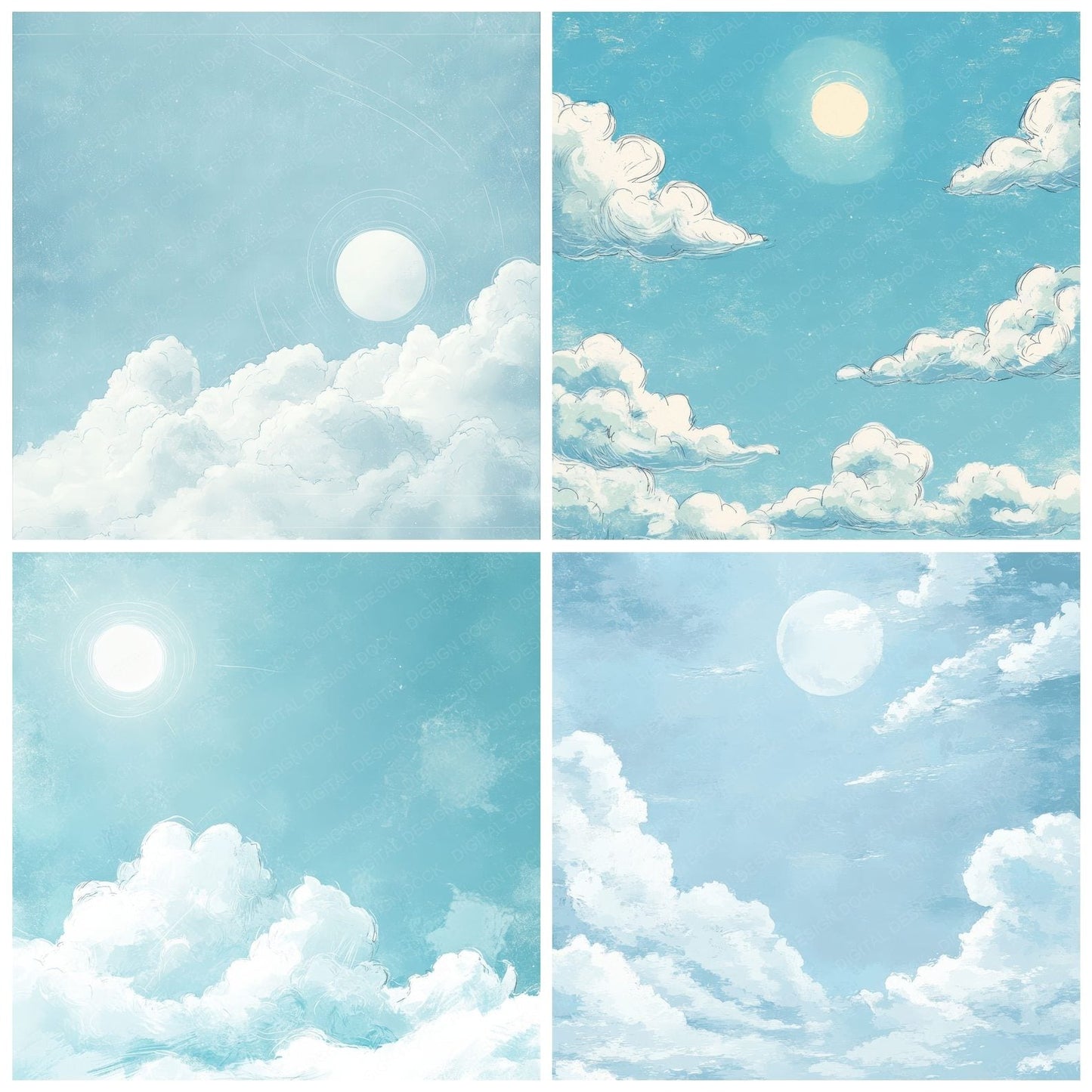 Sketched Sky Light Digital Paper Pack (DDD003711)