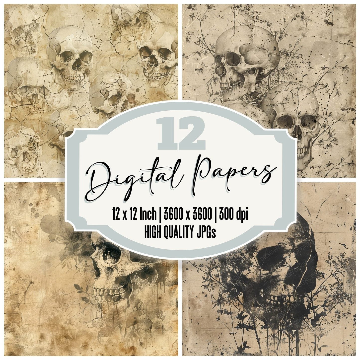 Skulls Digital Paper Pack (DDD003713)