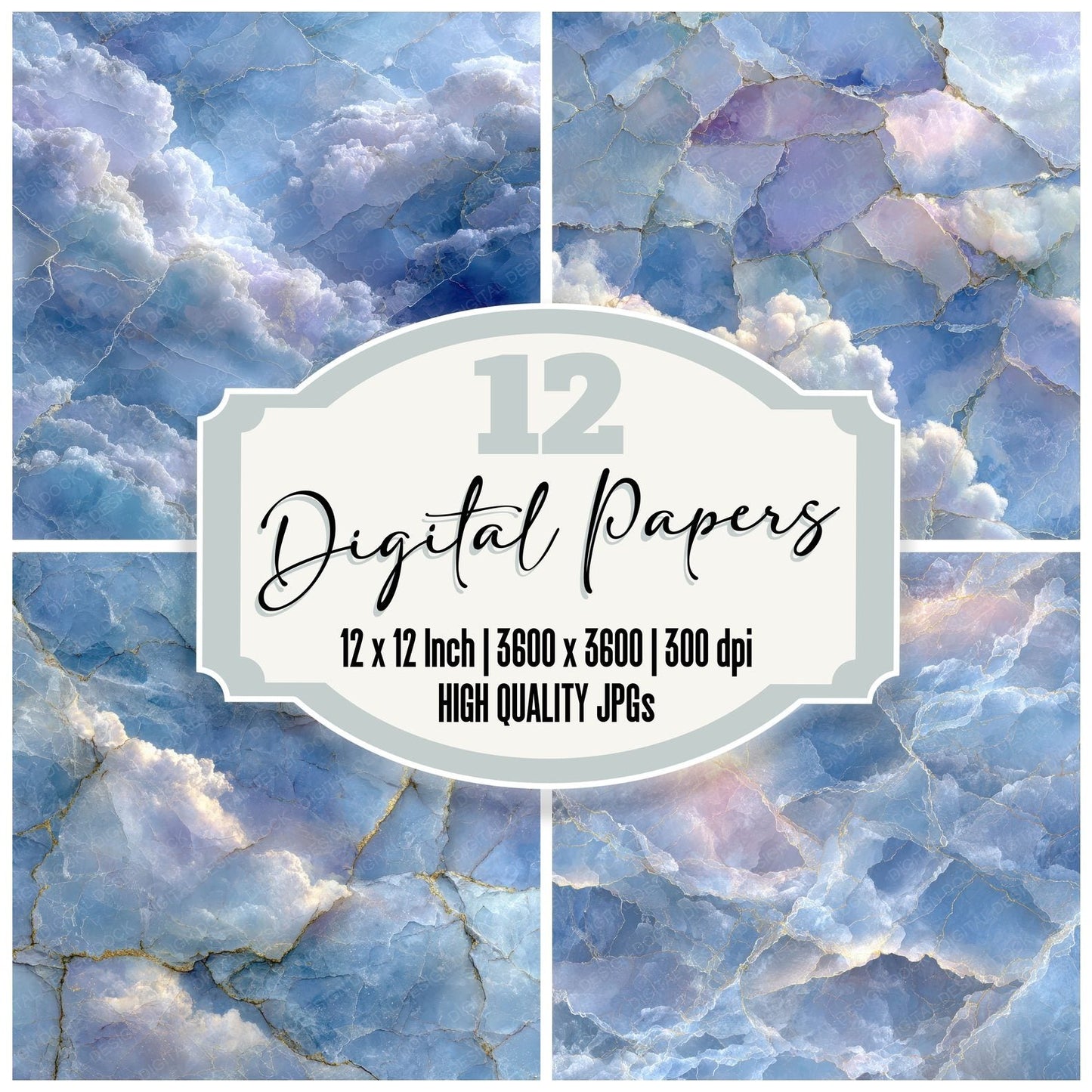 Skyglass Cloud Fracture Shine Digital Paper Pack (DDD003719)