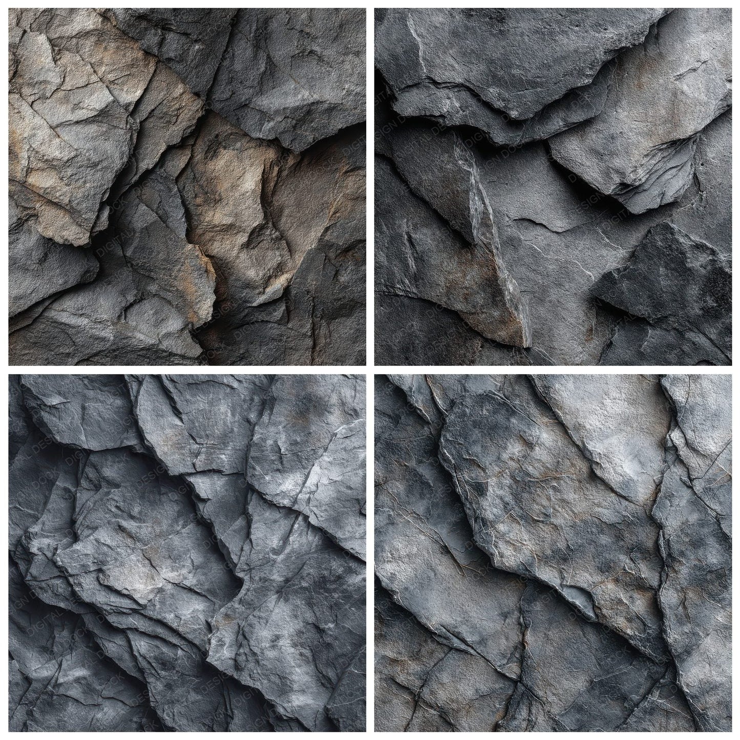 Slate Grey Fracture Mineral Digital Paper Pack (DDD003724)