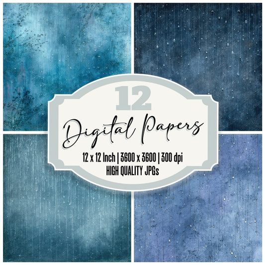 Slate Rain Ink Fog Digital Paper Pack (DDD003725)
