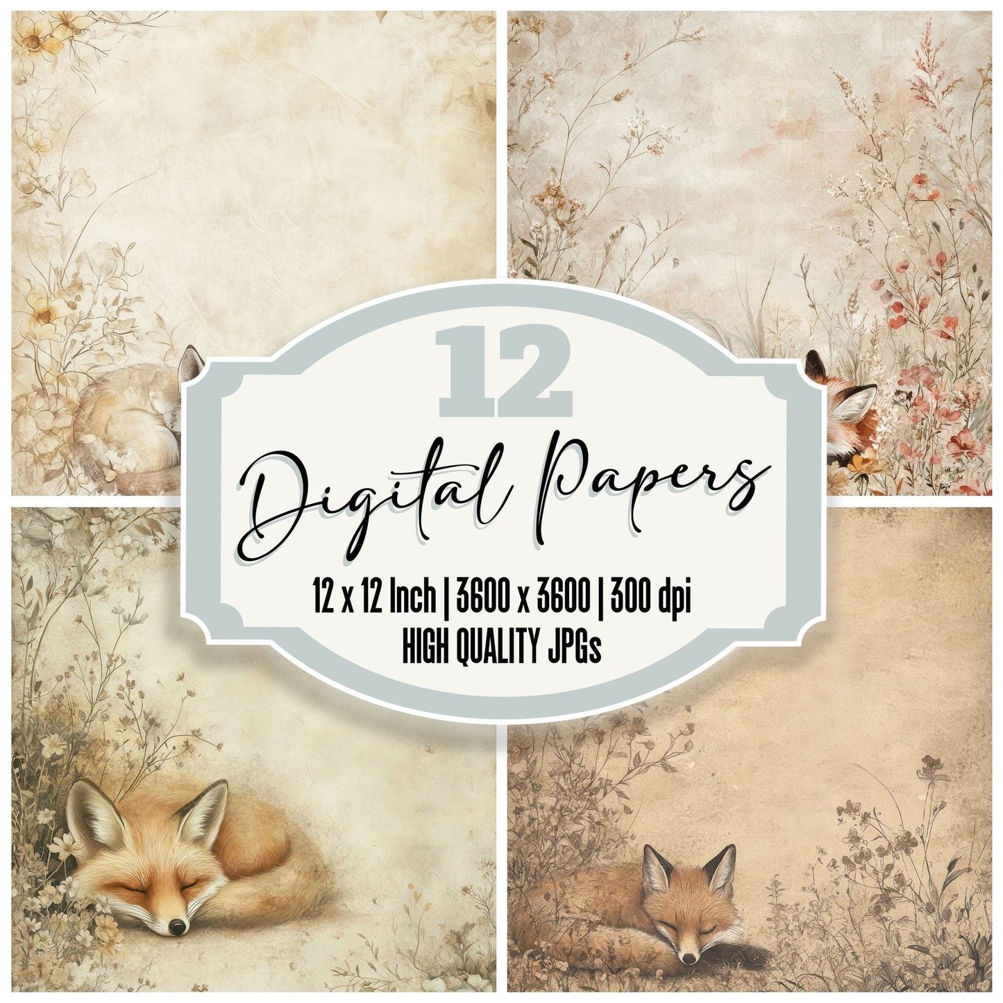 Sleeping Fox Meadow Digital Paper Pack (DDD003728)