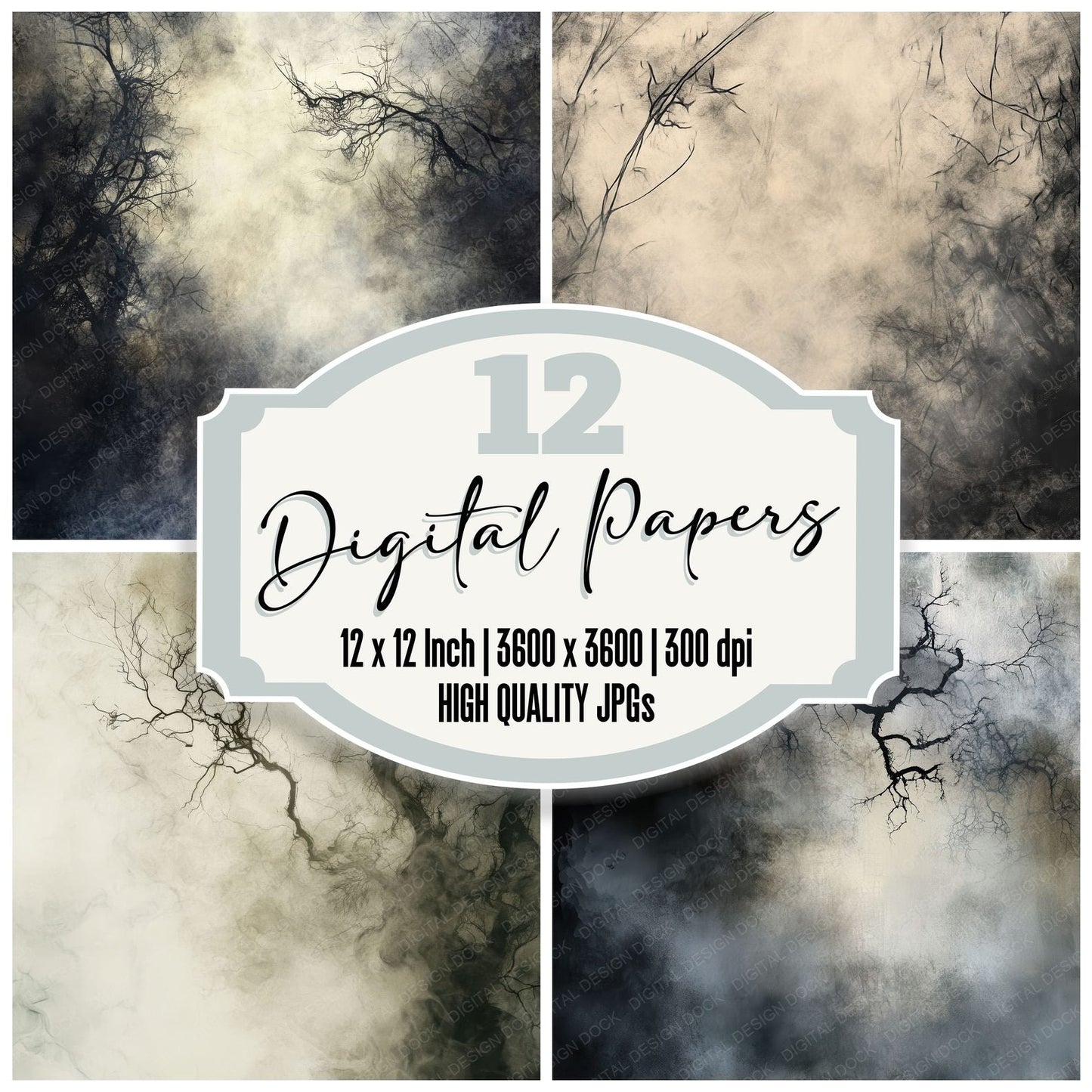 Smoke Tendrils Ghostly Digital Paper Pack (DDD003733)
