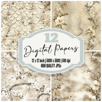 Snake Wildflower Fade Digital Paper Pack (DDD003739)