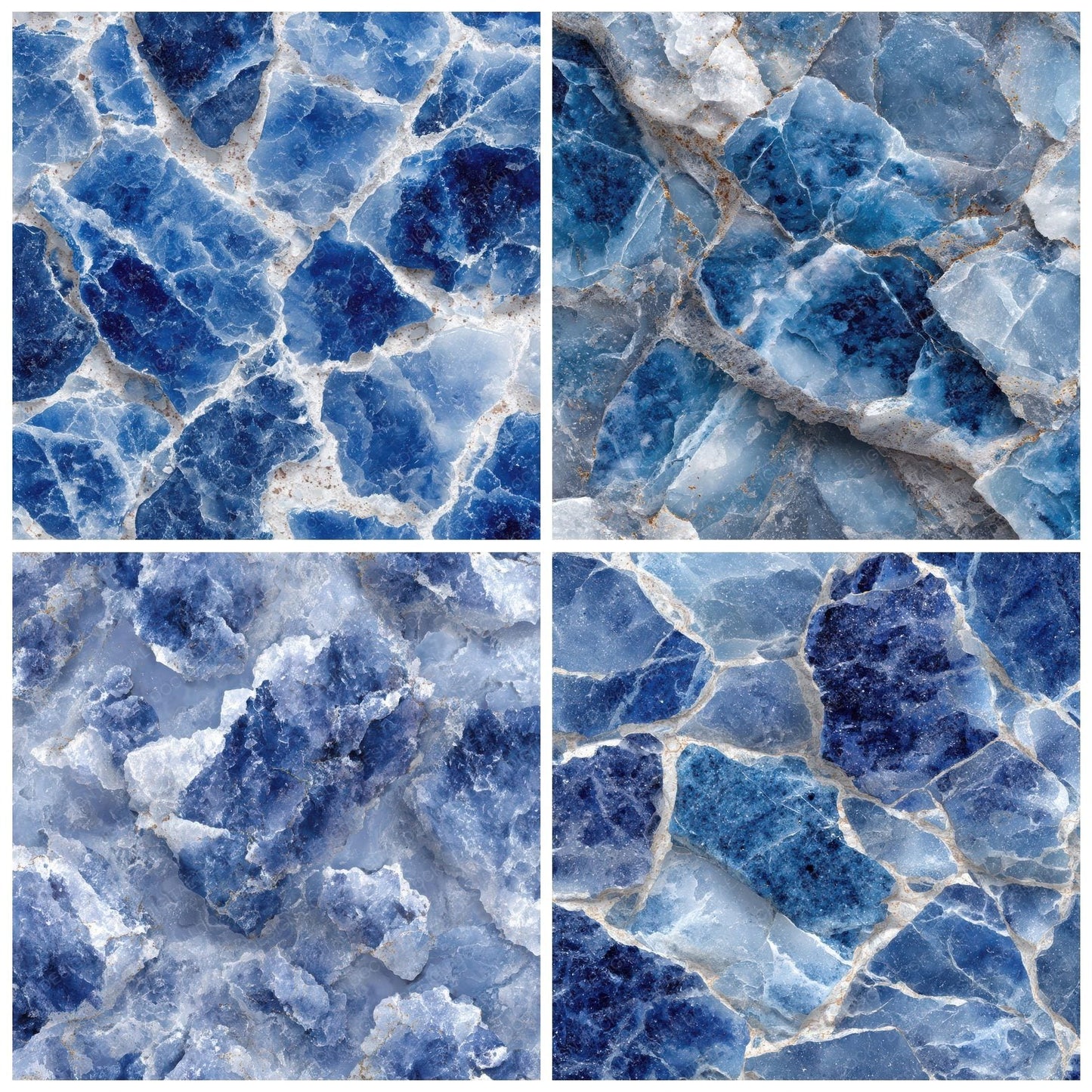 Sodalite Indigo White Crystal Digital Paper Pack (DDD003742)