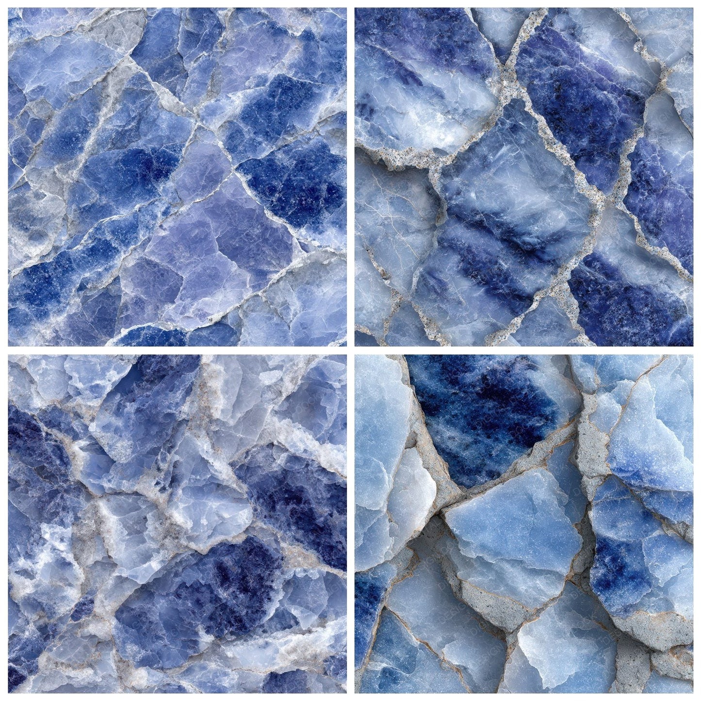 Sodalite Indigo White Crystal Digital Paper Pack (DDD003742)