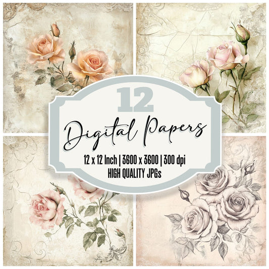 Soft Lace Bloom Digital Paper Pack (DDD003752)