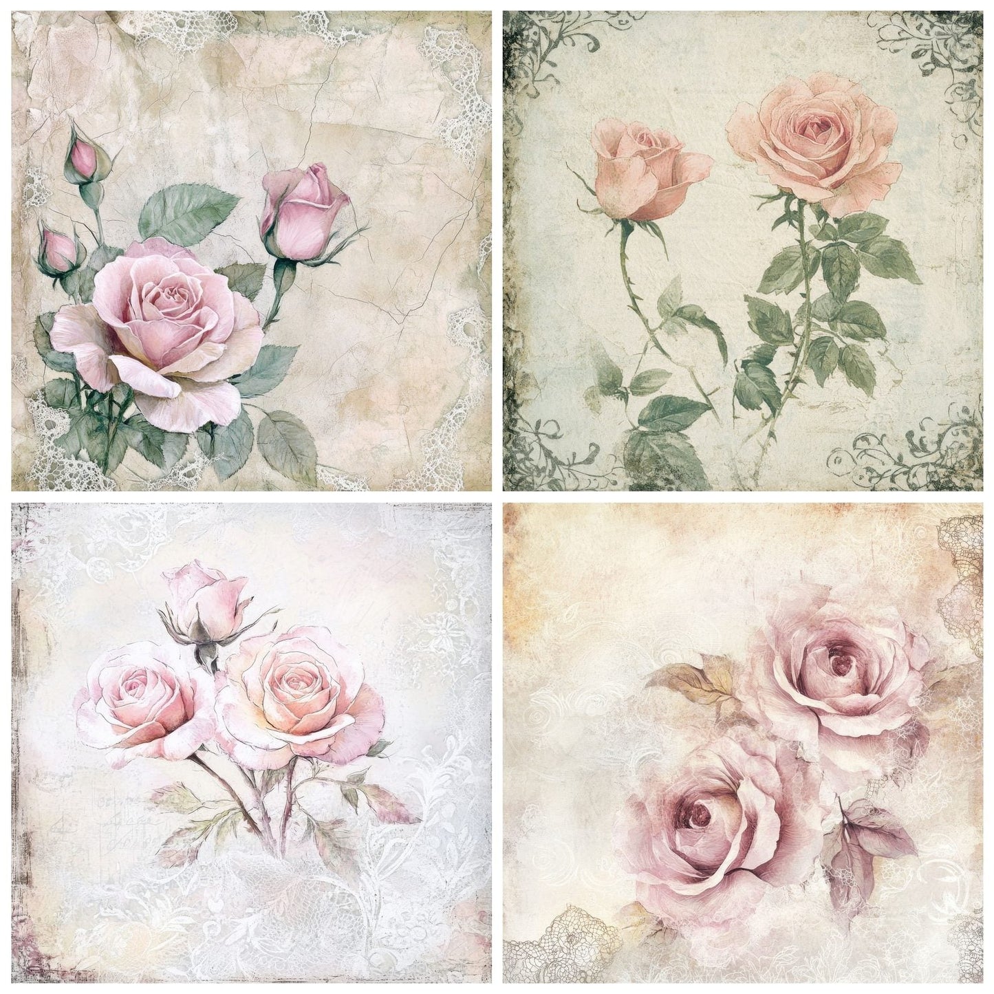 Soft Lace Bloom Digital Paper Pack (DDD003752)