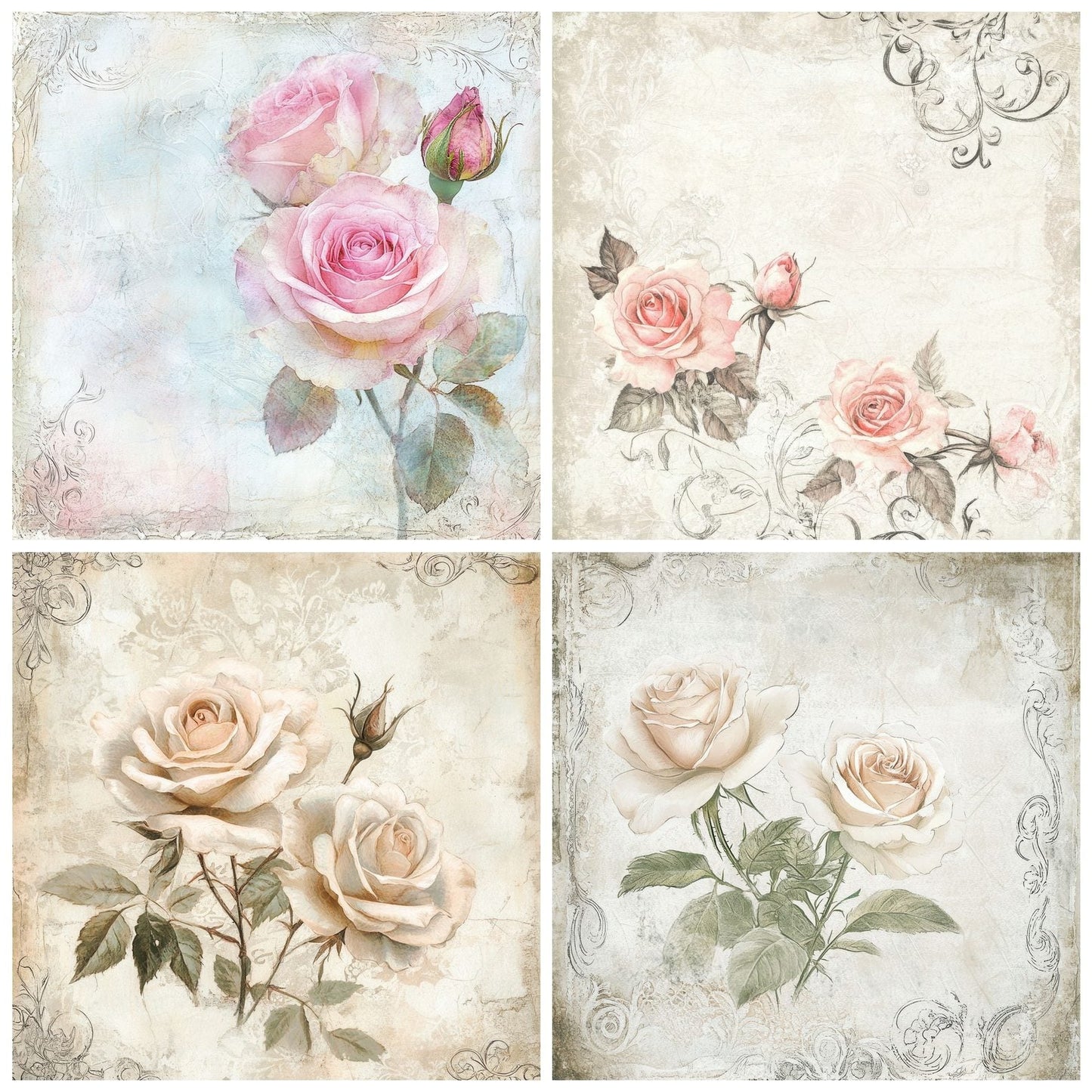 Soft Lace Bloom Digital Paper Pack (DDD003752)