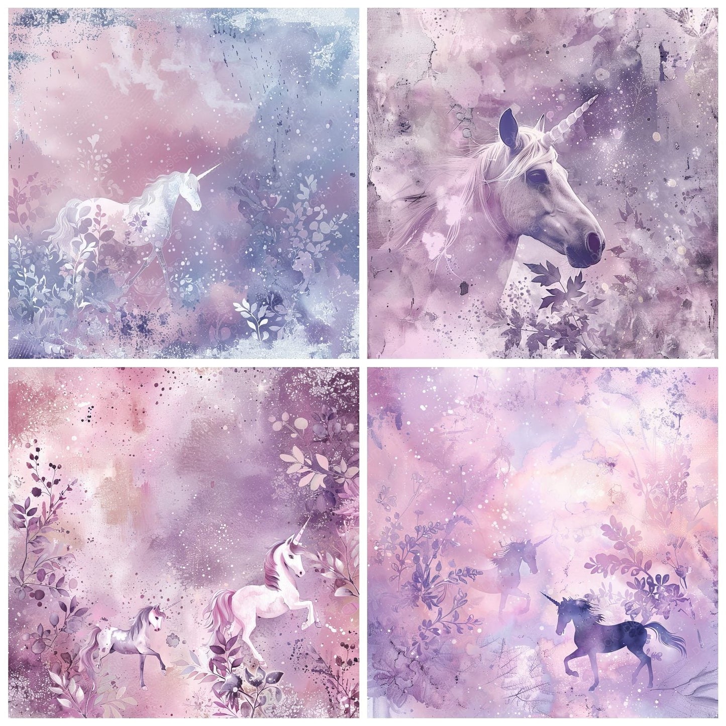 Soft Pastel Unicorn Digital Paper Pack (DDD003758)
