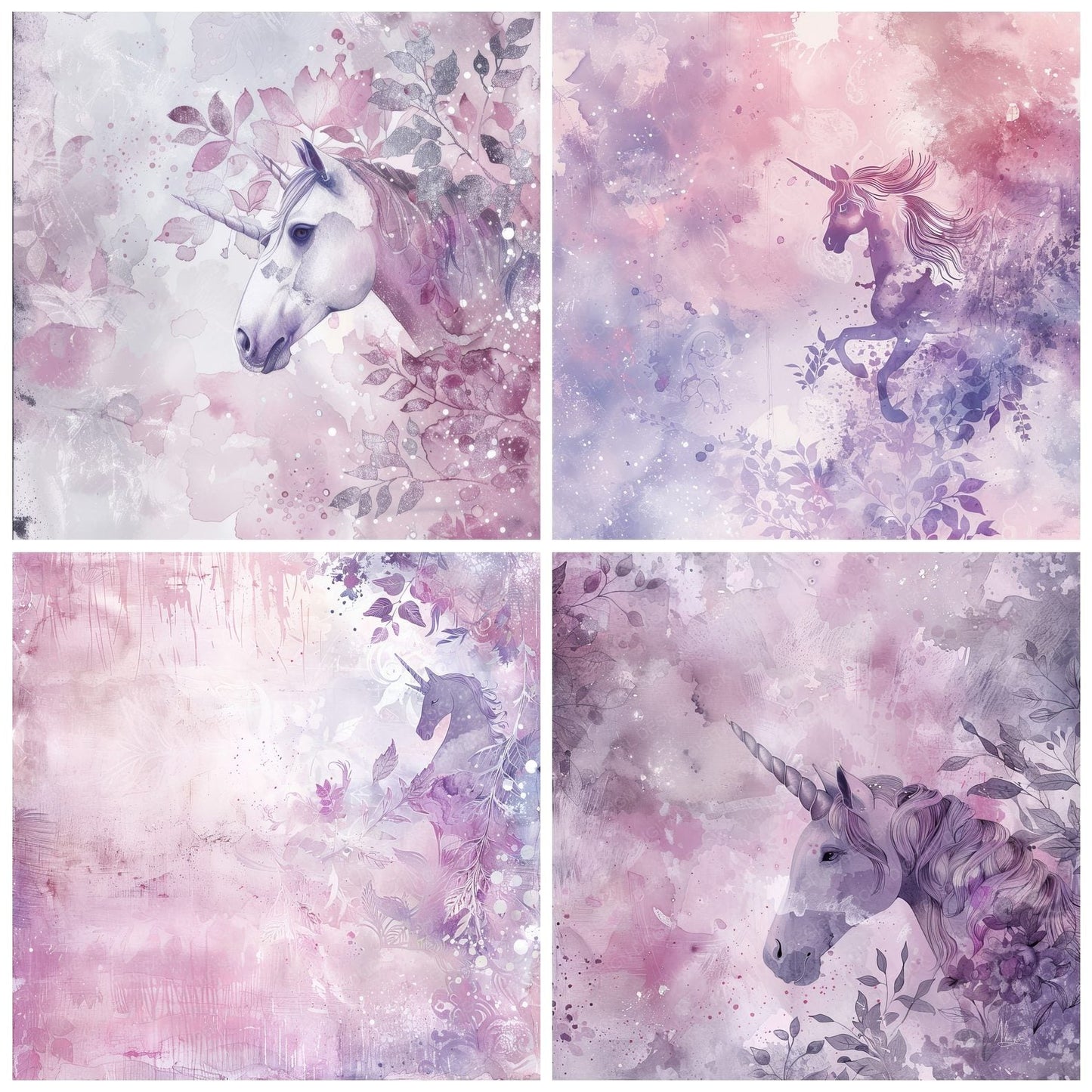 Soft Pastel Unicorn Digital Paper Pack (DDD003758)