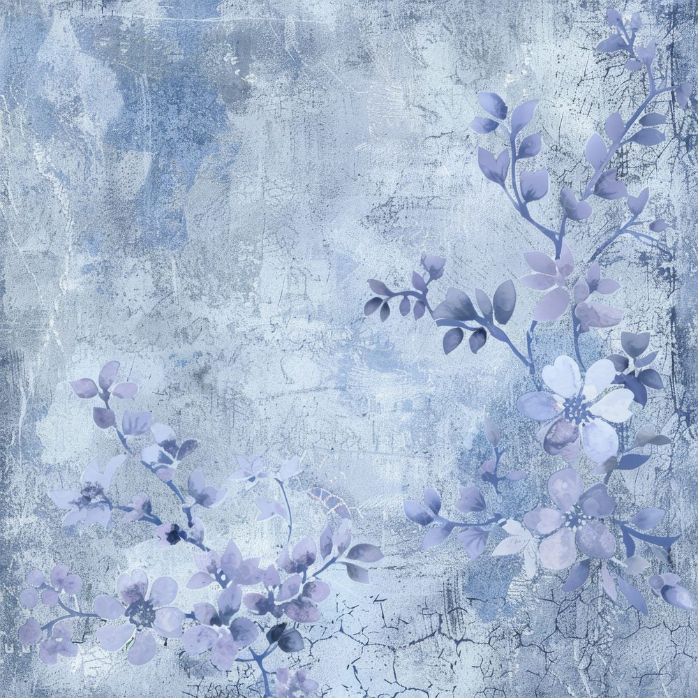 Soft Periwinkle Floral Digital Paper Pack (DDD003760)