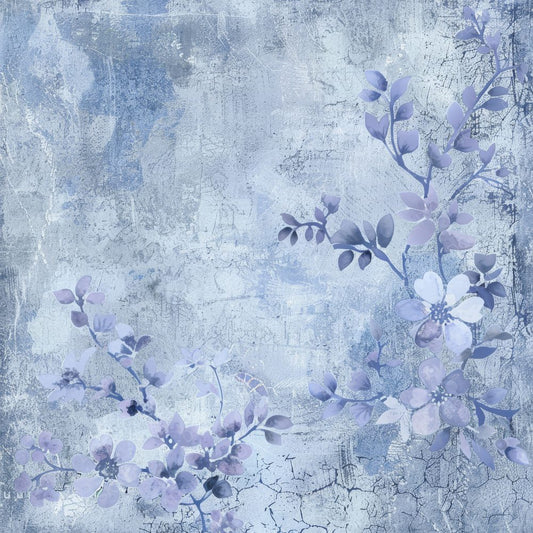 Soft Periwinkle Floral Digital Paper Pack (DDD003760)