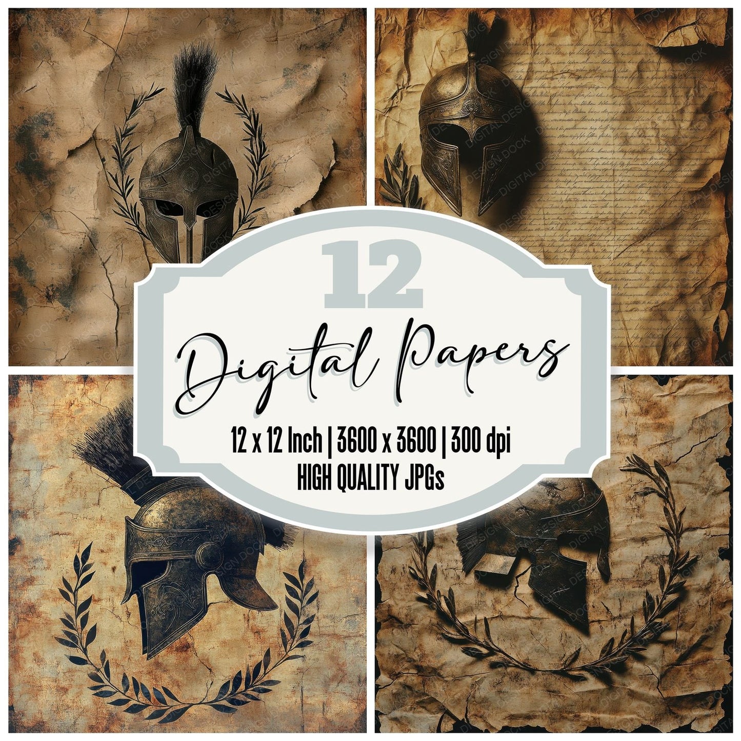 Spartan Spear Helmet Digital Paper Pack (DDD003783)