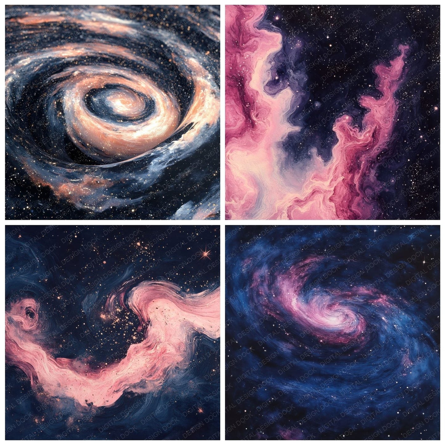 Spiral Galaxy Bloom Digital Paper Pack (DDD003786)