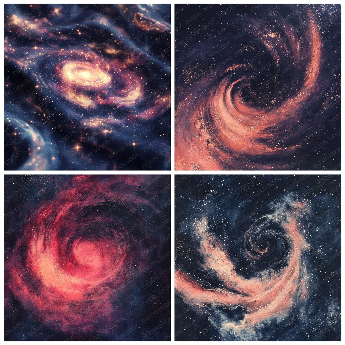 Spiral Galaxy Bloom Digital Paper Pack (DDD003786)