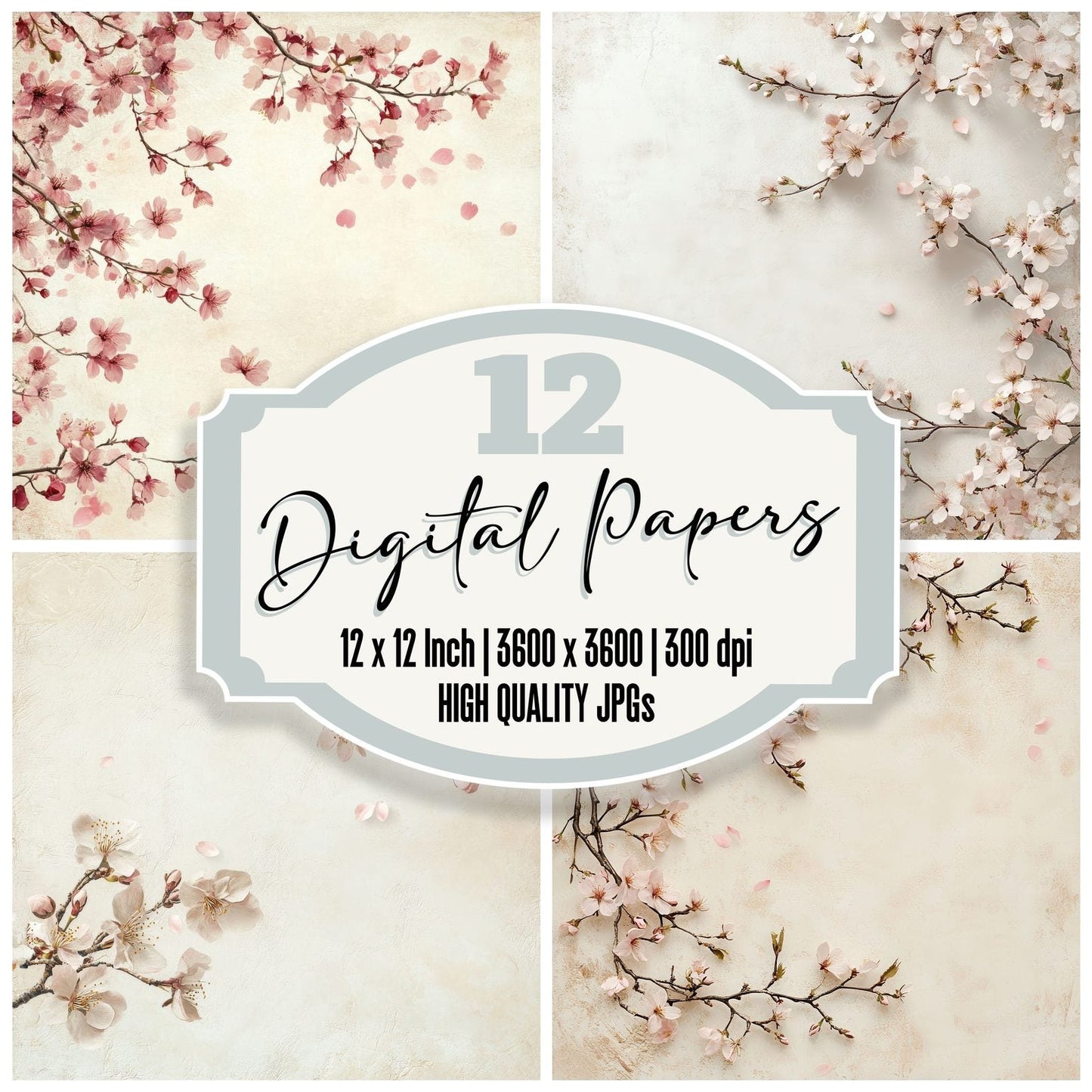 Spring Blossom Petal Dust Digital Paper Pack (DDD003827)