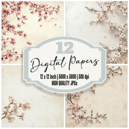 Spring Blossom Petal Dust Digital Paper Pack (DDD003827)