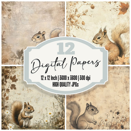 Squirrel Acorn Whisper Digital Paper Pack (DDD003828)