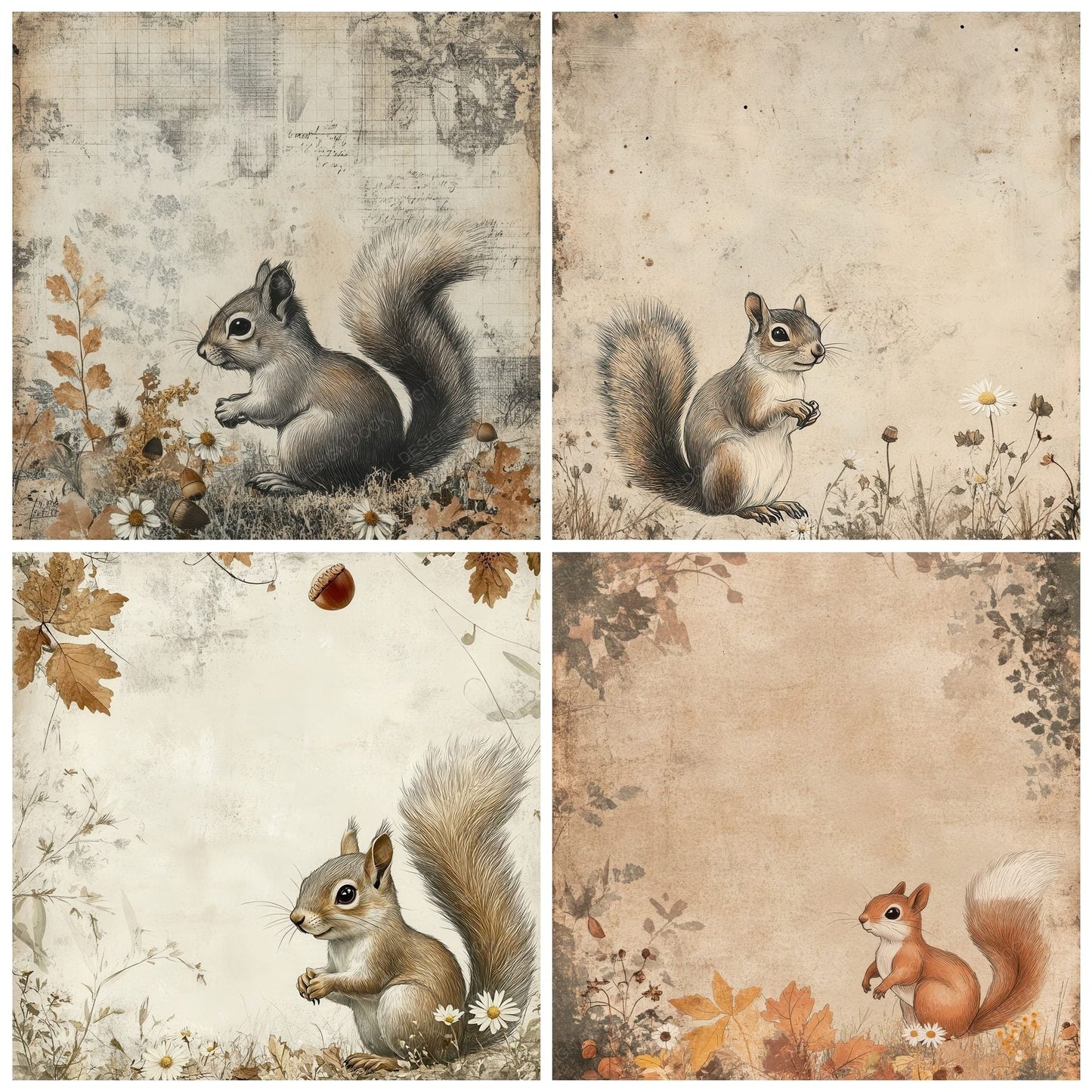 Squirrel Acorn Whisper Digital Paper Pack (DDD003828)