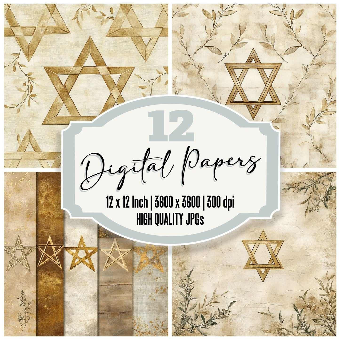 Star David Mosaic Digital Paper Pack (DDD003839)