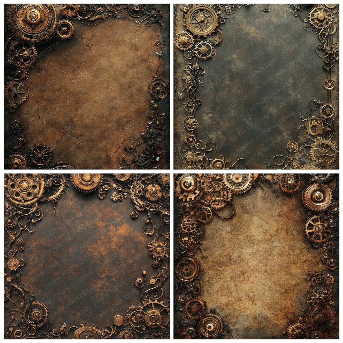 Steampunk Gears Digital Paper Pack (DDD003849)
