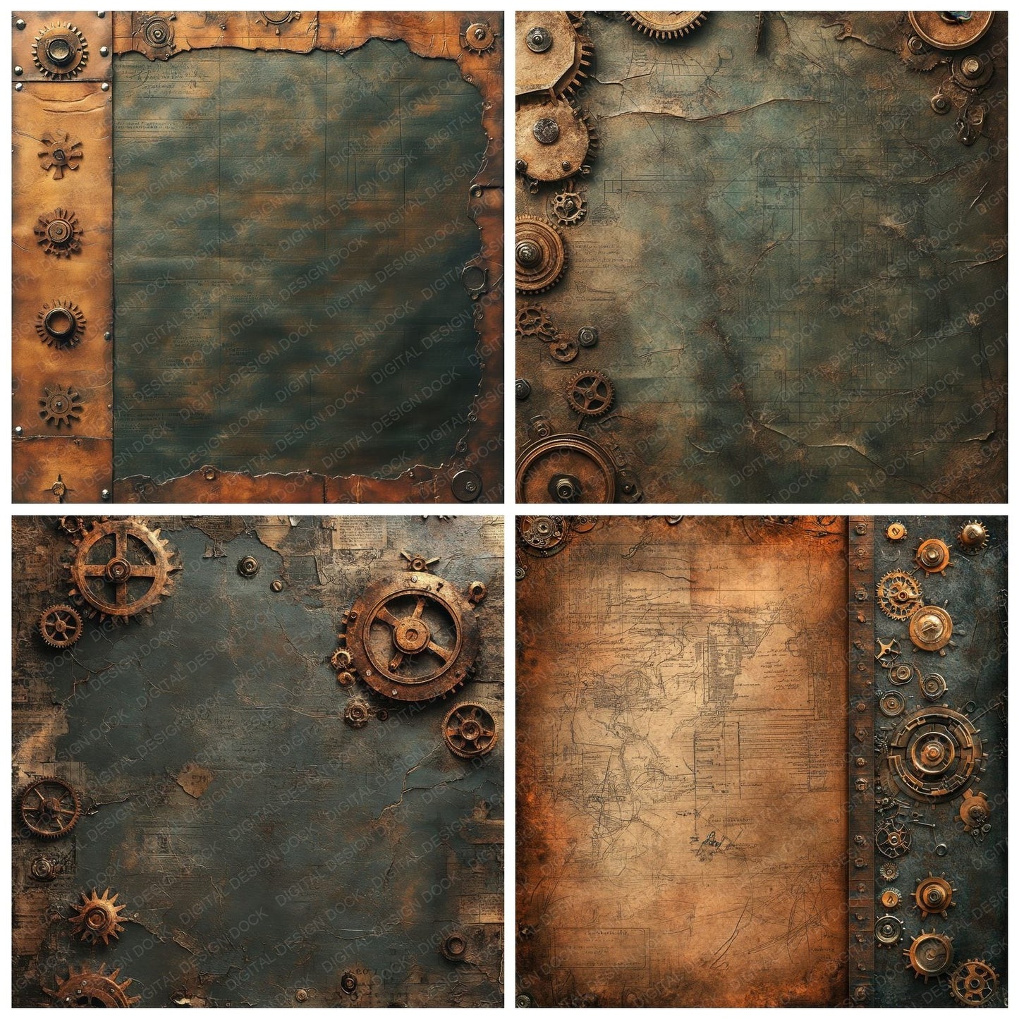 Steampunk Relic Digital Paper Pack (DDD003853)