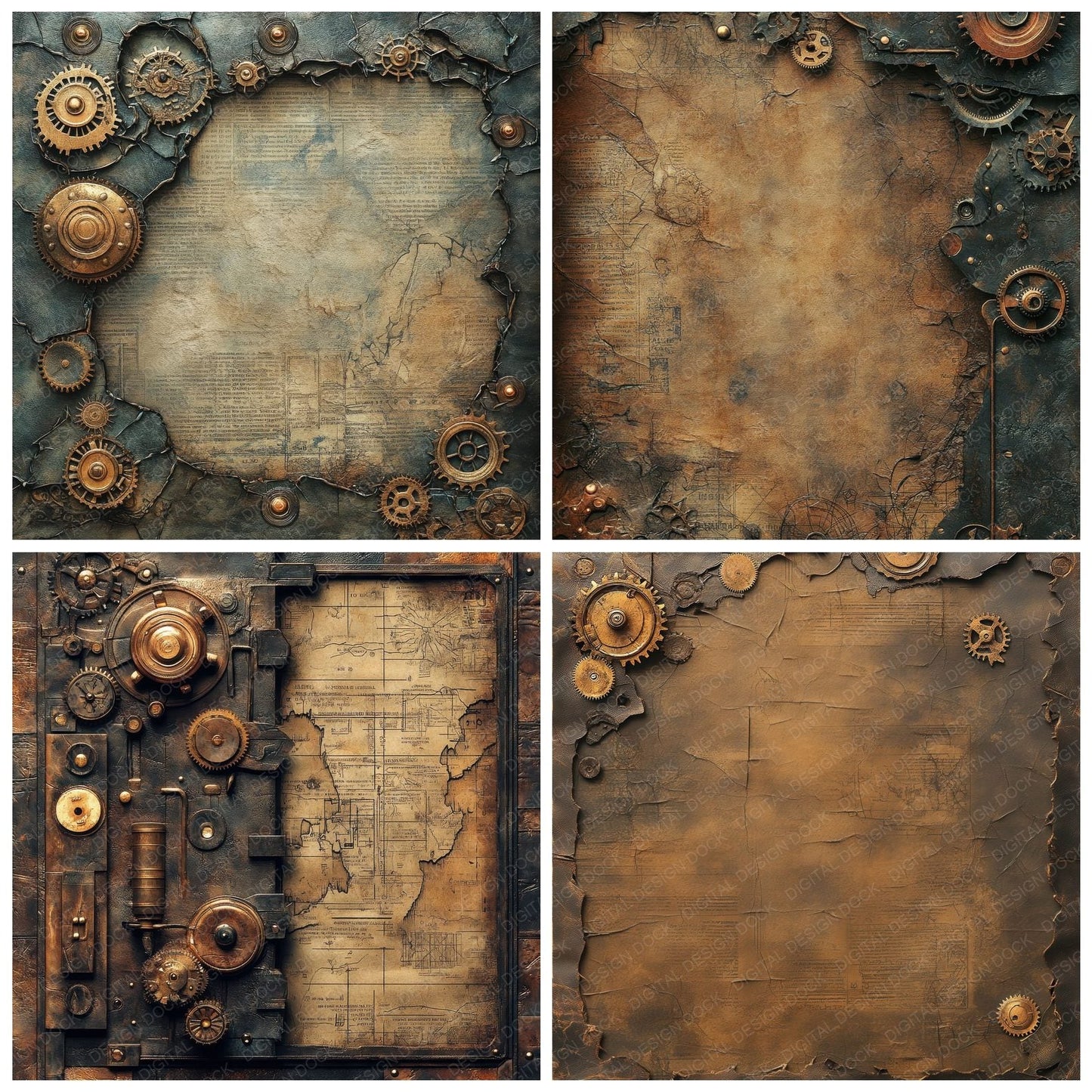 Steampunk Relic Digital Paper Pack (DDD003853)
