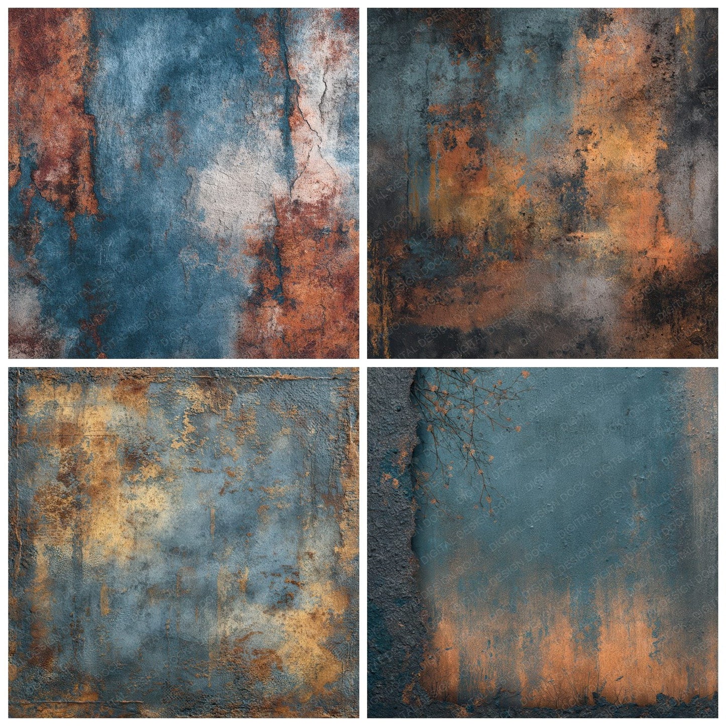 Steel Umber Corrode Mesh Digital Paper Pack (DDD003857)