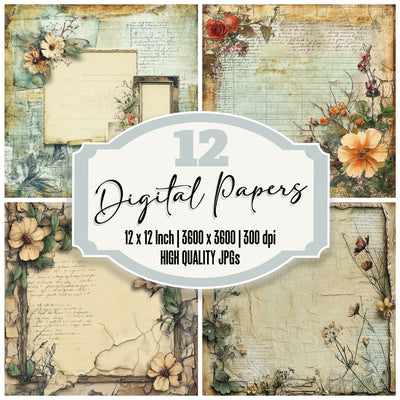 Stitched Frame Collage Digital Paper Pack (DDD003860)