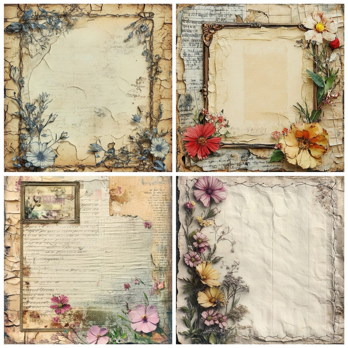 Stitched Frame Collage Digital Paper Pack (DDD003860)