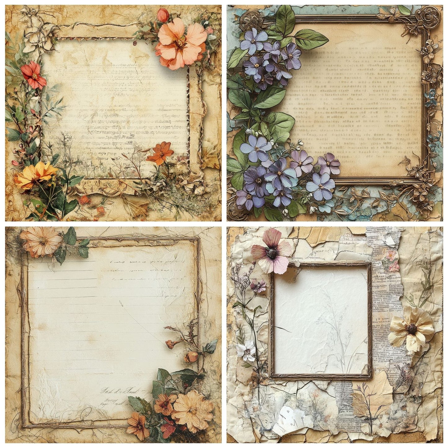 Stitched Frame Collage Digital Paper Pack (DDD003860)
