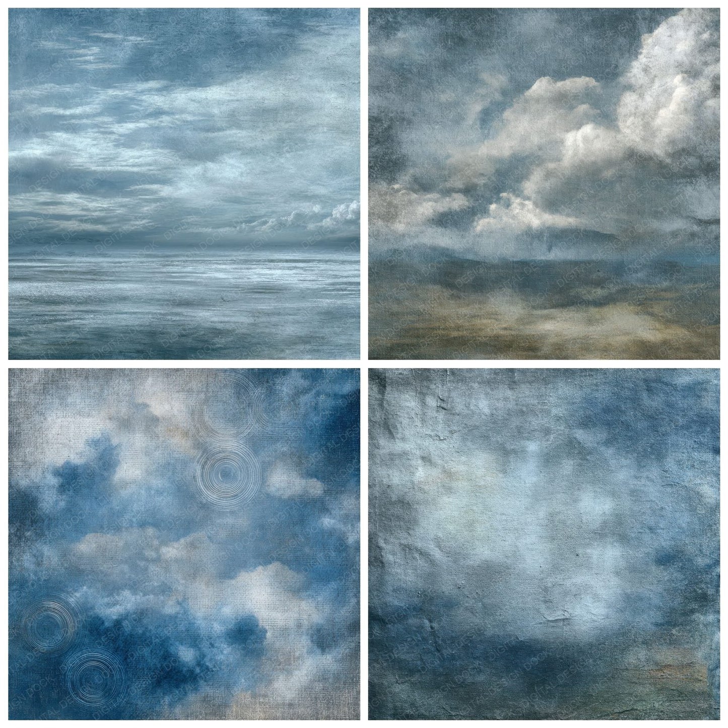 Storm Linen Watercloud Texture Digital Paper Pack (DDD003869)