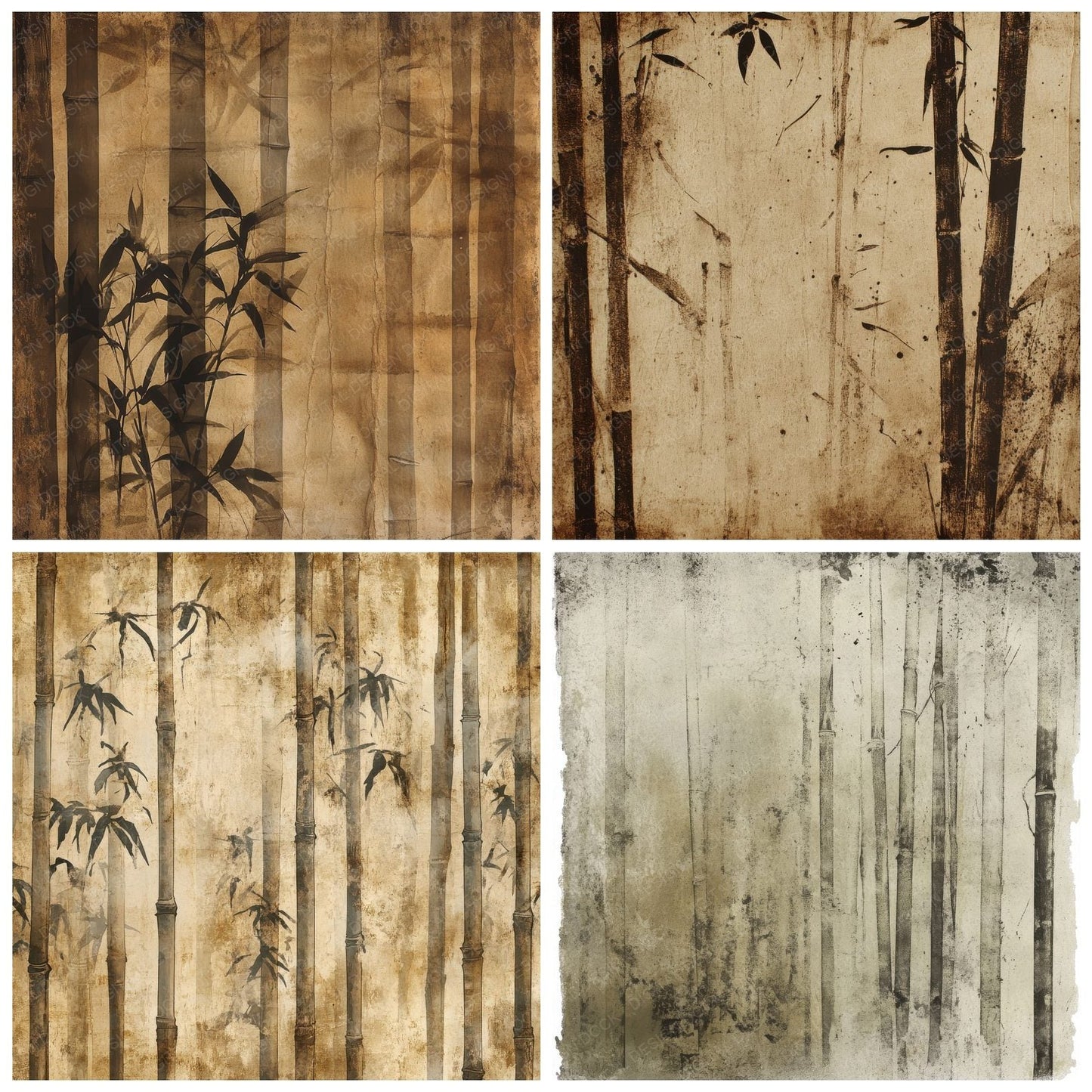 Storm Worn Bamboo Background Digital Paper Pack (DDD003872)