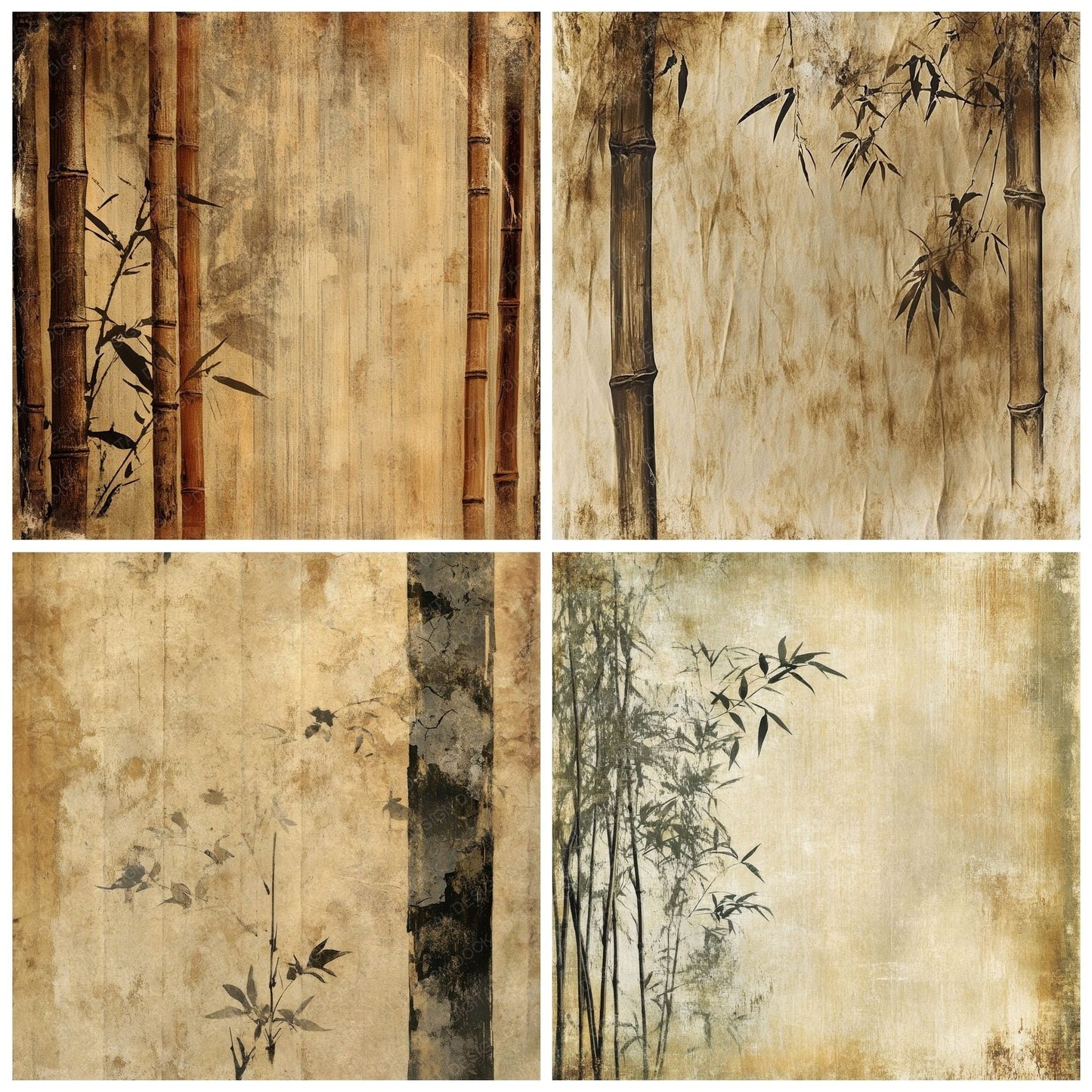 Storm Worn Bamboo Background Digital Paper Pack (DDD003872)