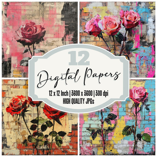 Street Rose Paste Digital Paper Pack (DDD003880)