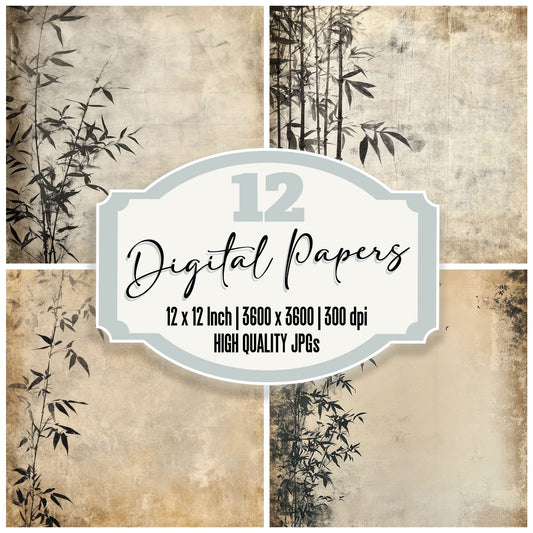 Sumi Ink Bamboo Digital Paper Pack (DDD003888)